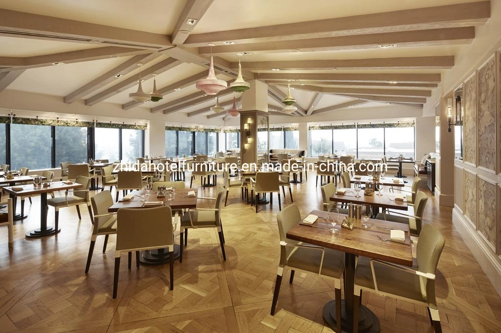 Commercial Modern Wooden Cafe Restaurant Furniture Table Chairs for Hotel