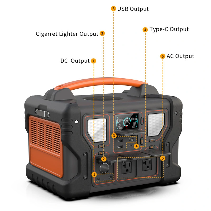 Outdoor Solar Power Emergency Energy Storage Portable Mobile Power Staion for Home Outdoor Self-Driving Camping