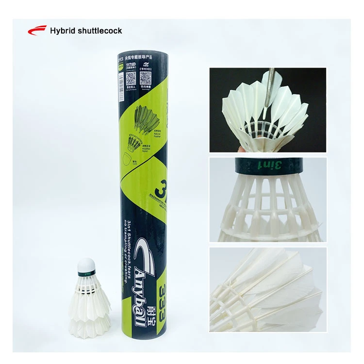 Anyball Brand 333 Model Original Factory Low Price Produce High Durability 3in1 Type Badminton Shuttlecock