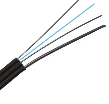 FTTH Outdoor Optical Fiber Drop Cable G657A1 1 Core Single Mode LSZH Black Jacket 1 Steel Wire+2 FRP Strength Member, 1000 Meters