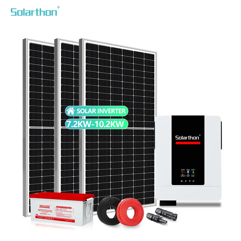 Solarthon قبالة عاكس النظام الهجين الشبكة أحادية الطور 7.2كيلو واط 8.2كيلو واط 10.2كيلو واط MPPT سعر عاكس الطاقة الشمسية موجة جيبية صافية