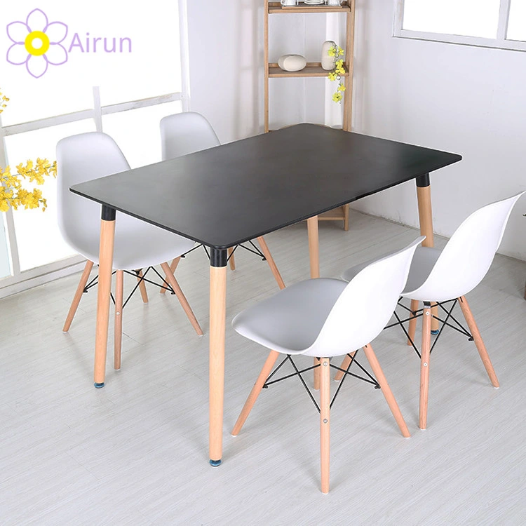 Scandinavian Simple Design Dining Room Furniture Wood Dining Table Set 4 Chairs