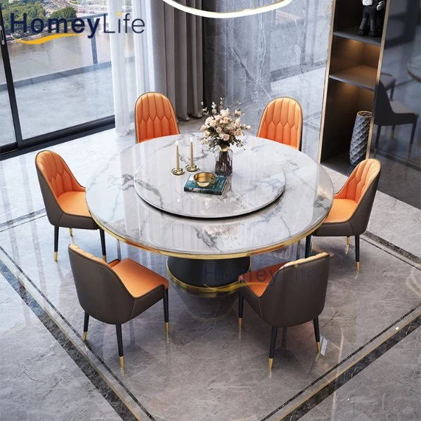 Modern Folding Extendable Furniture Dining Table Sets Luxury 6 Chairs Sintered Stone Ceramic Marble Dining Table Set