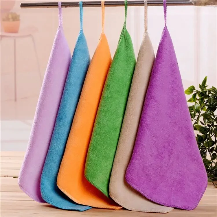 Low MOQ 300GSM Household / Salon / SPA / Barber / Car Wash Cloth / Kitchen Cleaning Polyester Weft Knitted Towel