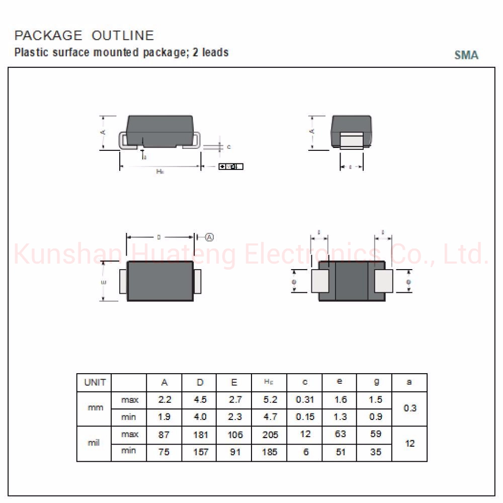 Schottky Barrier Rectifier diode Ss22 Ss24 Ss26 Ss28 Ss210 Ss212