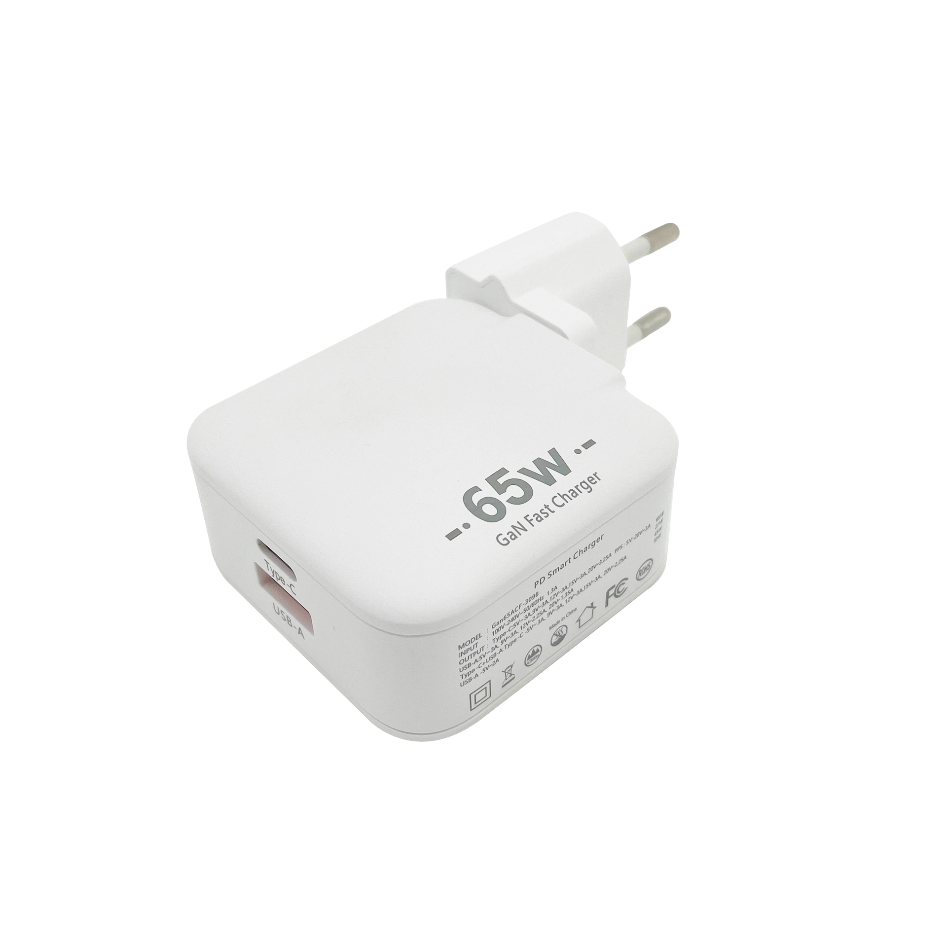 Travel Adapter EU Plug 65W Multi Protection Super Fast Charger