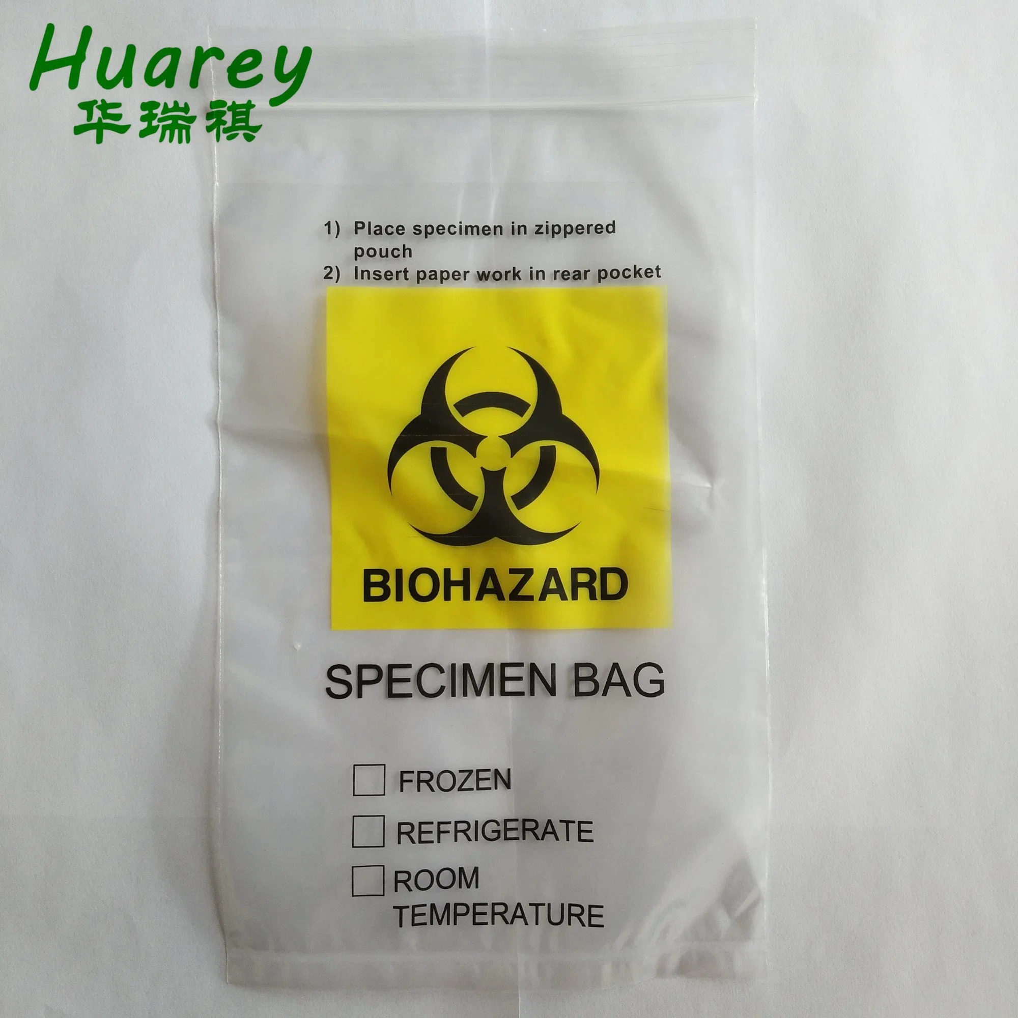 Biohazard Medical Specimen Transport Bag with Document Pouch