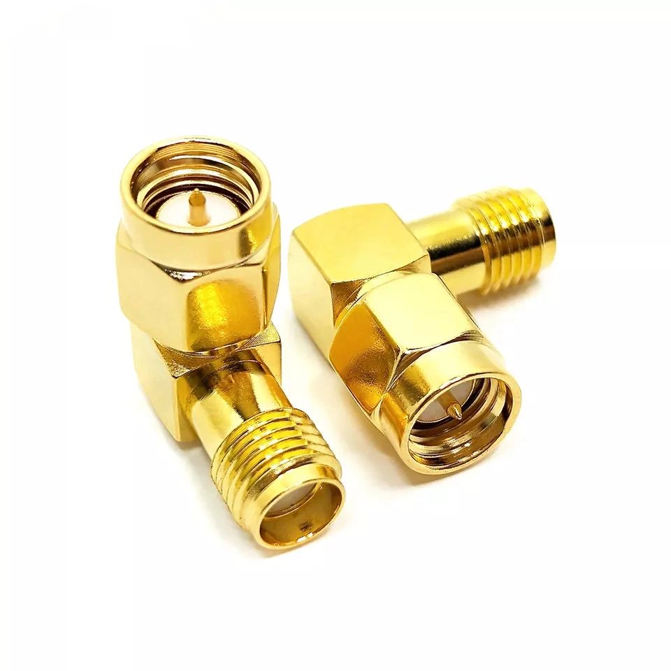 Topwave RF Converter SMA Male to Female DC-12.4GHz Right Angle RF Adapter Plug Connector High Performance Widely Used for Telecommunication System