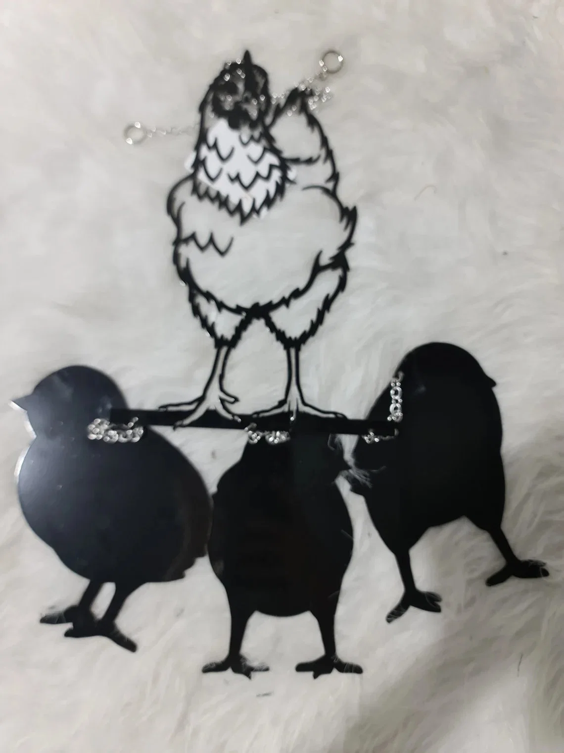 Carillon de vent de poulet en métal, décor de ranch de poules en métal