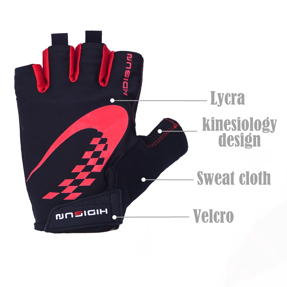 Guantes de Fitness Deportes Ciclismo Ciclismo antideslizamiento Guantes Guantes de ejercicios de gimnasio de los dedos de la mitad relleno SBR