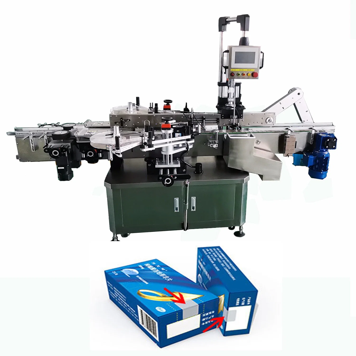 Factory Supply Intelligent Automatic Bag Surface Flat Labeling Machine/Equipment Labeler with Date Coder /Barcode/Production Date/Batch No. /Date of Expiry