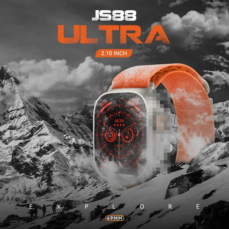 Js88 Ultra High Color Rendering Borderless Liquid Silicone Strap 520*580 2.08" Touch Screen 220mAh Bt 5 Full Screen 320*380 Resolving Power Smartwatch