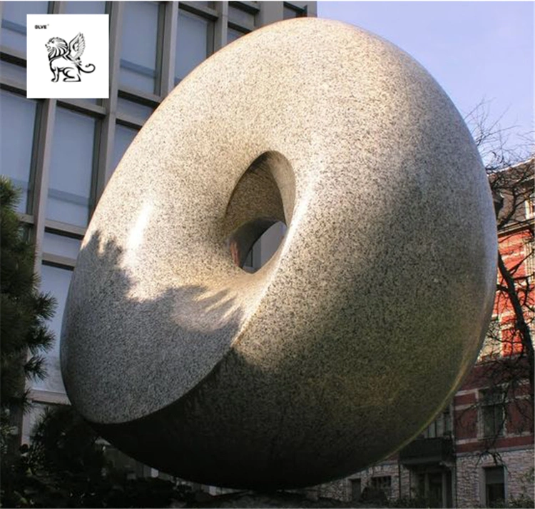 Parque de la decoración exterior blanco abstracta escultura de mármol pulido estatua Msag-15