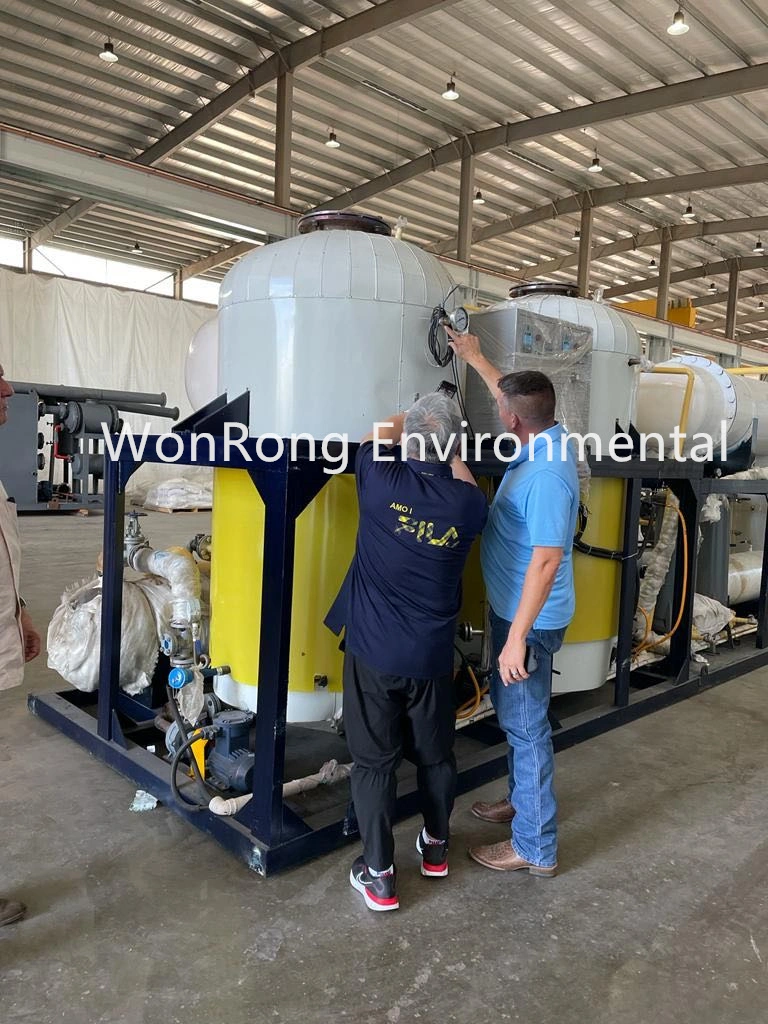 Skid-Mounted Portable 1 Ton/Day Used Oil Refinery Machine