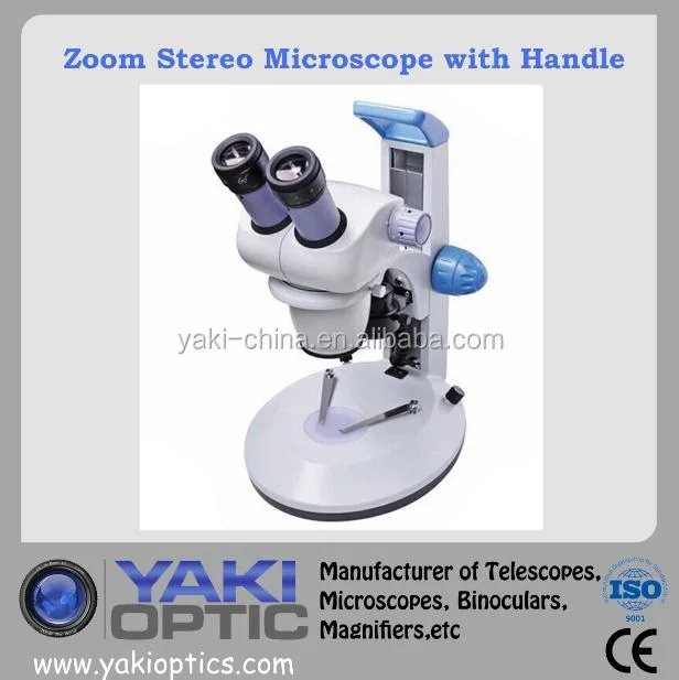 Novo Design Zoom Microscópio estéreo com pega e o LED
