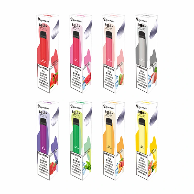 100% Original 800 Puffs Disposable Vape Pod Device Solo Plus E Cig with 8 Flavors Free Shipping