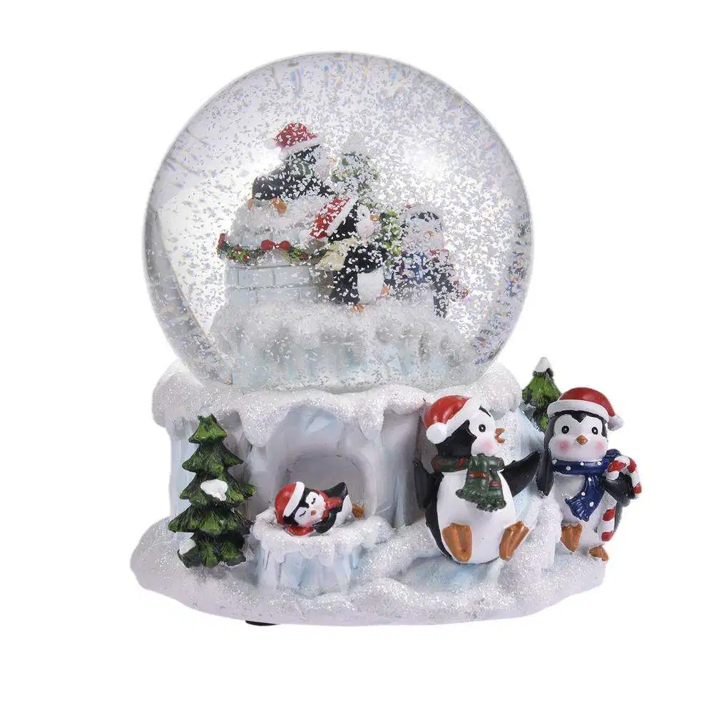 Caixa de música personalizada com sons de vidro globo de Neve e bola de Cristal Oferta e decoração de Natal em Globo de água