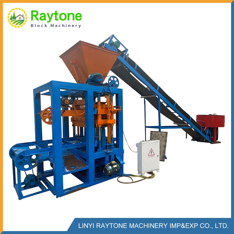 Qt4-24 Semiautomatic Cement Paver Solid Hollow Brick Concrete Block Making Machine Price