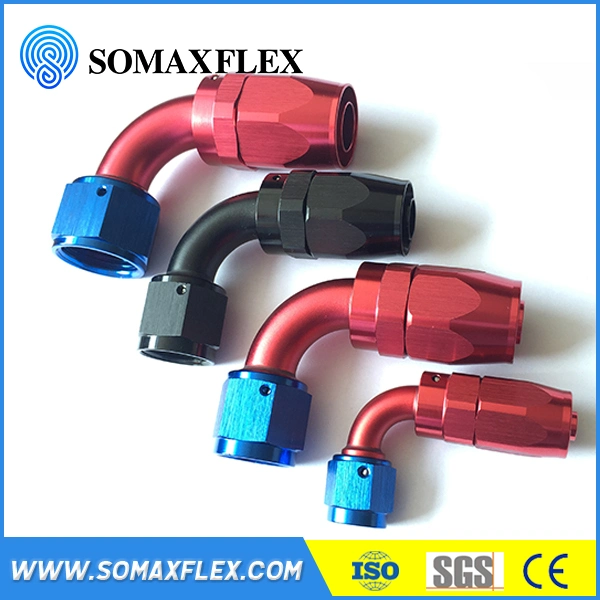 Red Blue Black An8 90 Degree Crimp Hose Fittings Connectors an Fitting Adapter for Oil Air Fuel Line Hose