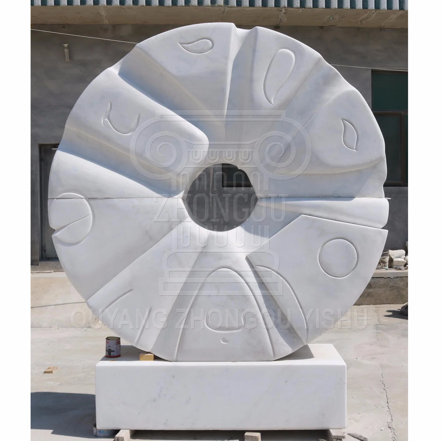 High quality/High cost performance  White Circular Decoration Marble Stone for Outdoor