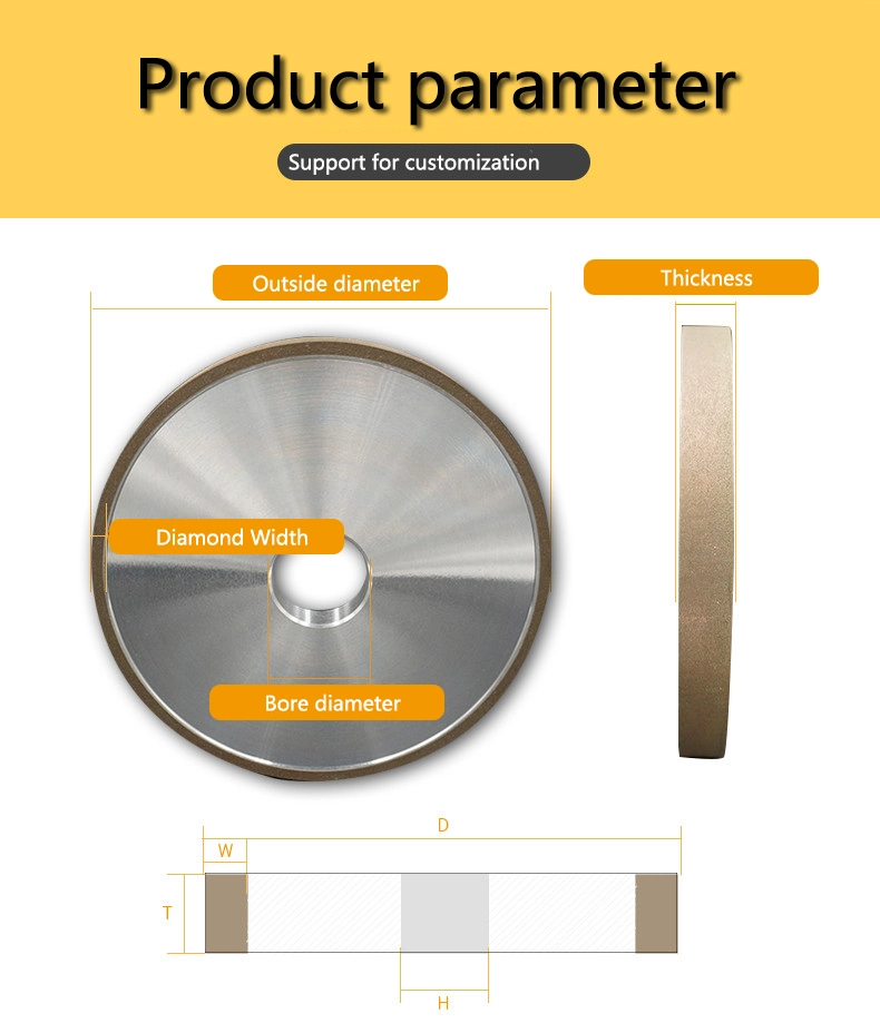 Flache Harzform Diamant-Schleifscheibe für PCBN-Schneiden Werkzeuge 250*20*32*5mm