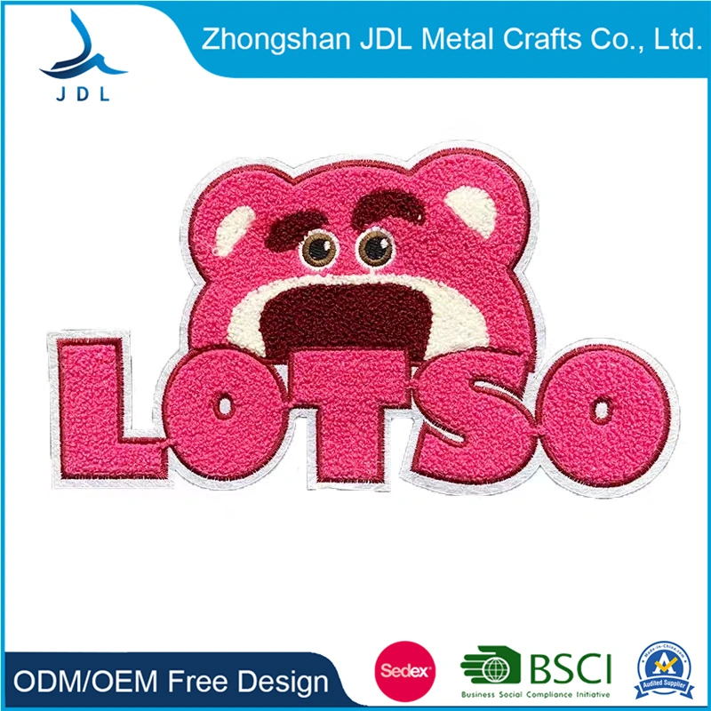 Custom High Quality Wholesale Iron-on or Sew-on Big Size Beanie Hat Letters Towel Patches Embroidery Chenille Patch Badge