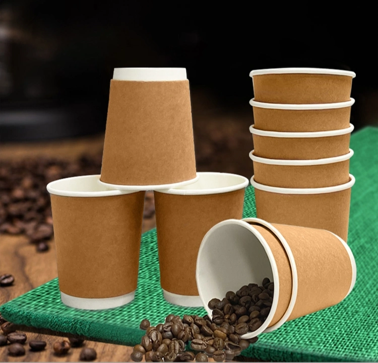 8oz Eco-Friendly Wholesale/Supplier High quality/High cost performance Double Wall Kraft Paper Disposable Paper Cup