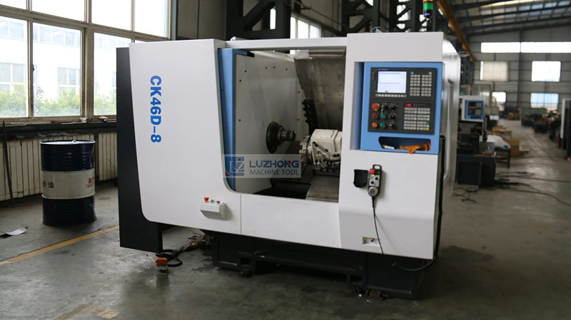 Horizontal metal high speed power unit precision slant bed CK46D-8 CNC Turning Center