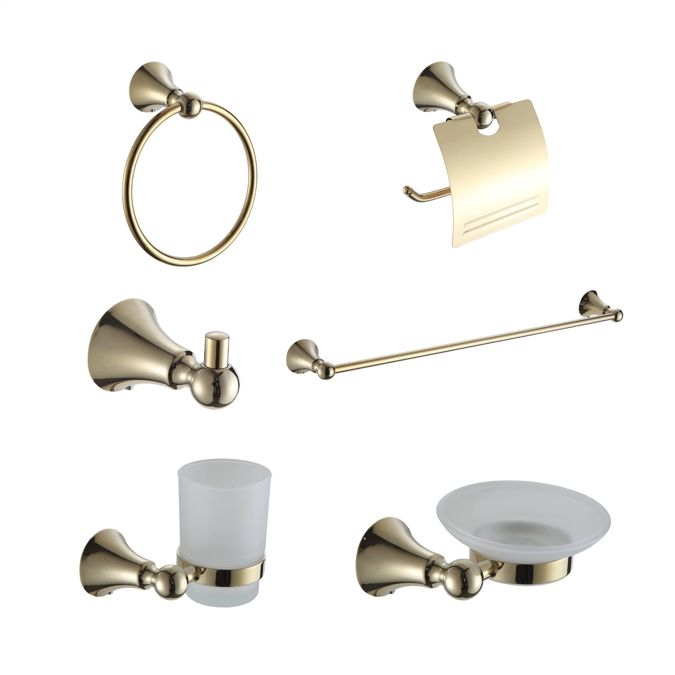 8 Pieces Bath Design Wall Mount Gold Bathroom Hardware Accessories Set