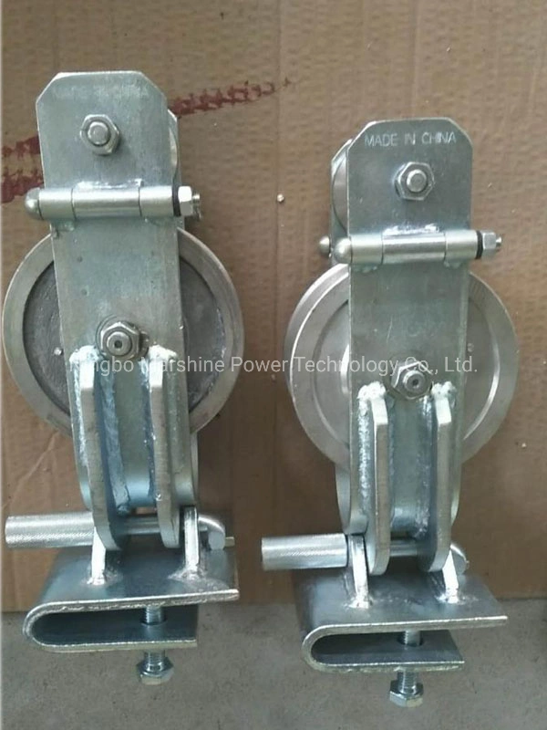 Galvanised Crossarm Mounted Skyward Three Purpose Stringing Cable Pulling Pulley Block