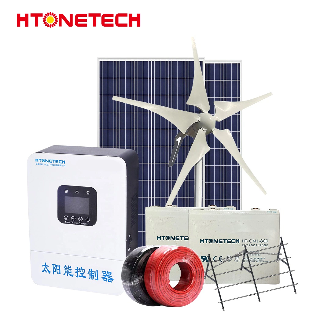 Htonetech 10 20 30W 12V monokristalline Solarpanel-Batteriefabrik Wärmespeicher China Best Wind Solar Hybrid-System mit Ladesteuerung Der Windenergieanlage