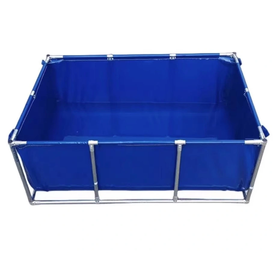 Fish Breeding Customized Steel Frame PVC Reinforced Portable Rectangle Water Tank Tarpaulin