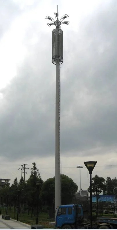 Hot DIP Galvanized Steel Mobile Monopole Antenna Tower