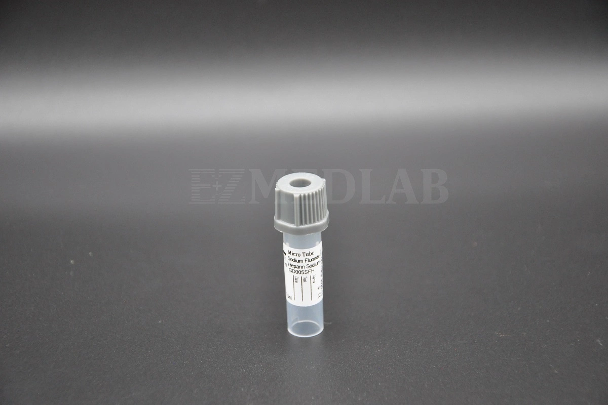 Micro consumíveis médicos descartáveis do tubo de coleta de sangue heparina sódica + tubo de fluoreto de sódio 0,5ml