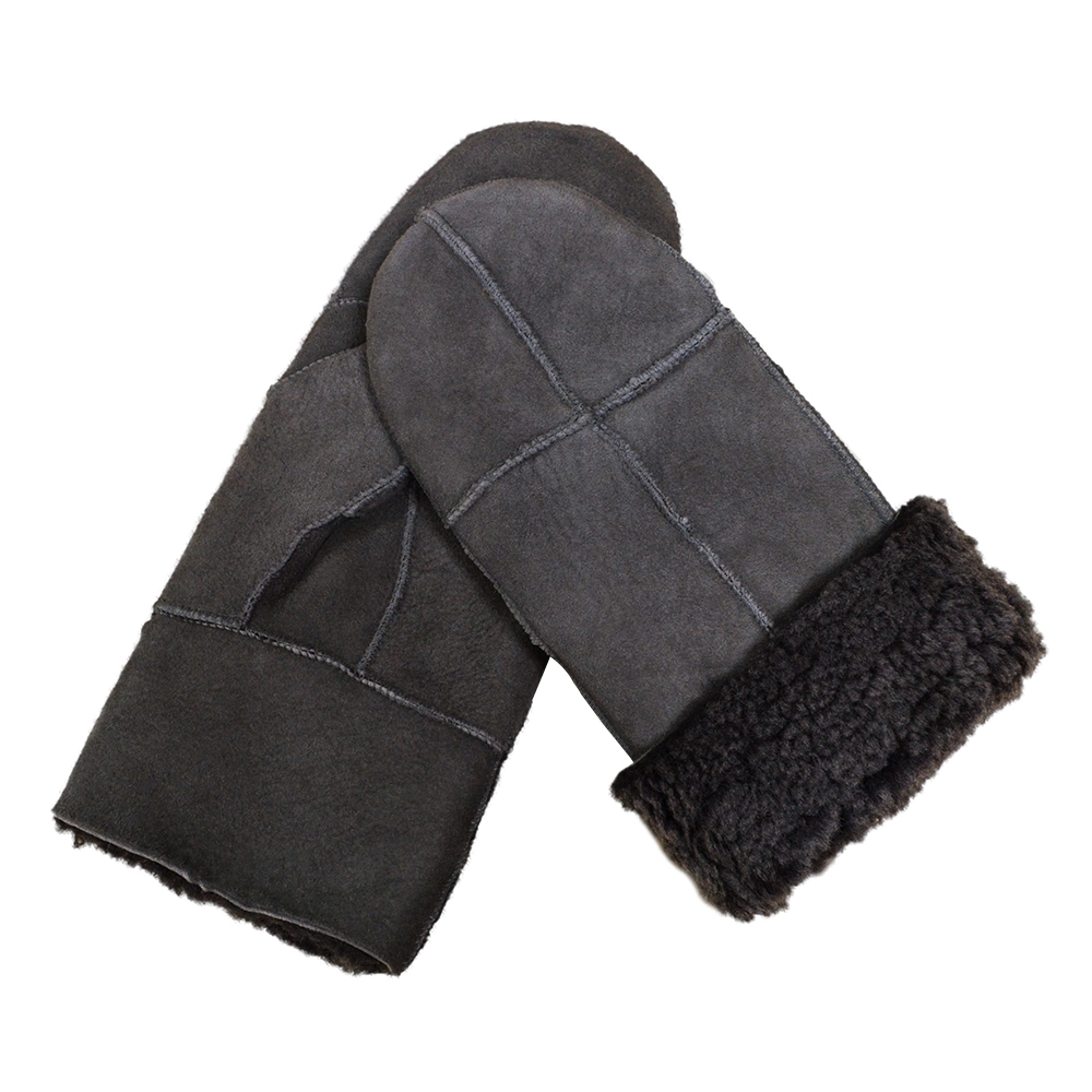 Lady Winter Gloves Windproof Fur Mittens Fur Lined Genuine Sheepskin Leather Gloves