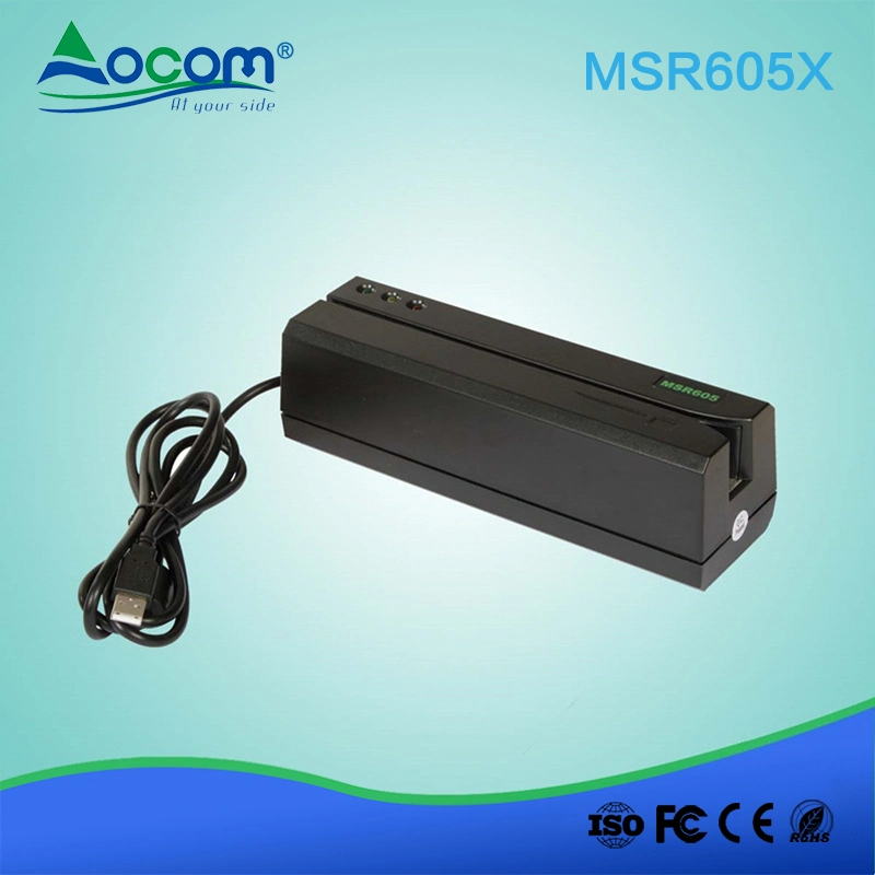 MSR 605X Mini محمول ISO/Aamva 3 مسار USB مغناطيسي ذكي كاتب قارئ بطاقات الشرائح