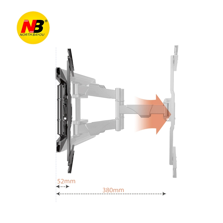 to Mexico Nb Avf1500-50-1p TV Mount Flat Panel Trolley LED LCD Plasma TV Cart Aluminum Alloy 32~65 Inch Lifting Height 1100mm-1500mm