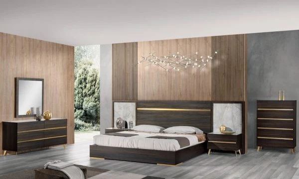 Quarto Custom Factory Modern Hotel Design Interior luxuoso Quarto em madeira Conjunto de quartos de mobiliário