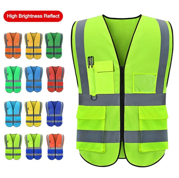 High Visibility Security Clothing Reflective Safety Vest with Pockets