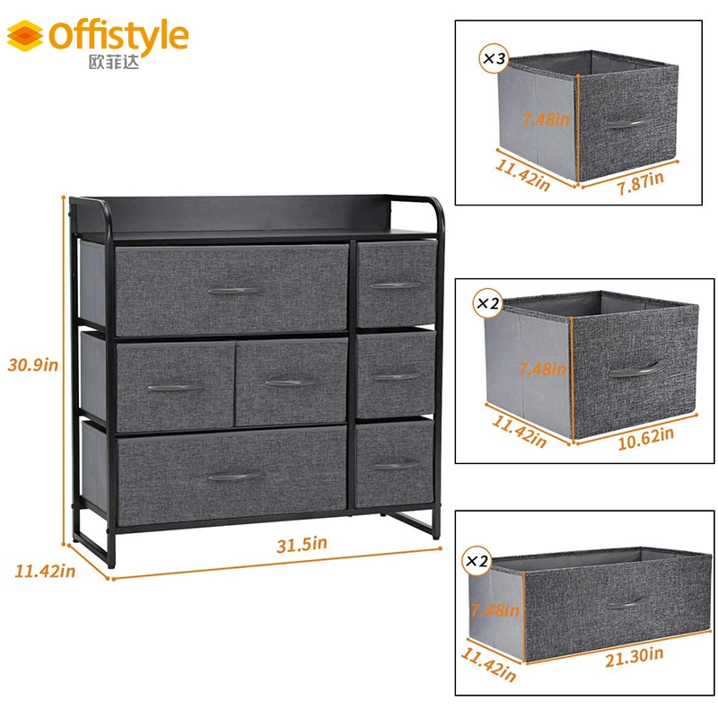 Design de luxo torre do organizador da unidade de armazenamento de 5 Gavetas Fabric Storage Brinquedos Makeup Organizador com gaveta