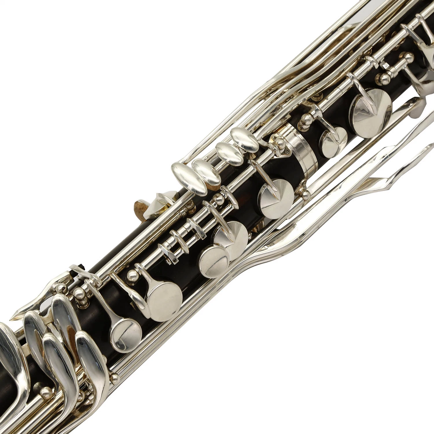 Very Good ABS Body Silver Palted Key Bass Clarinet Low E