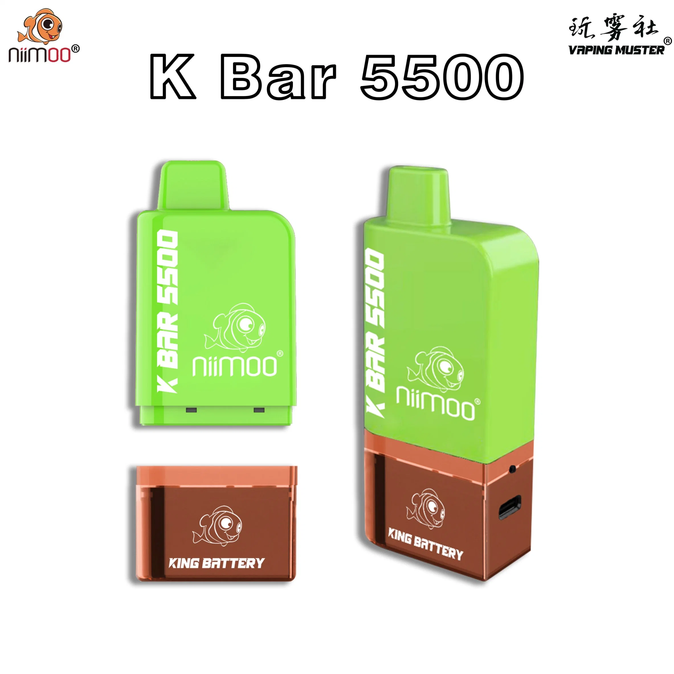 Niimoo 2022 Hot Sale Electronic Cigarette 14ml Wholesale Disposable Vape Pen with 5500 Puffs Bar Plus