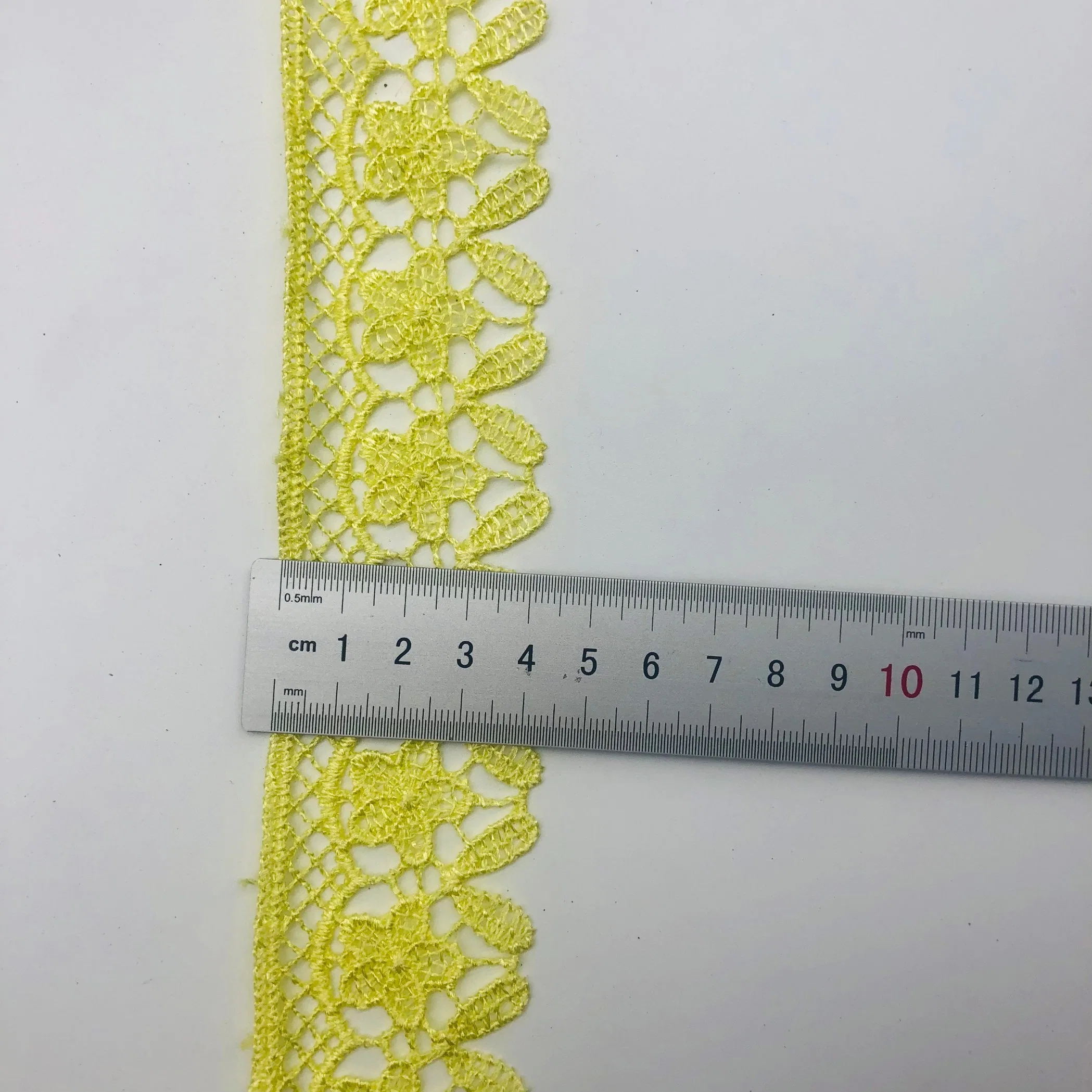 Factory Directly Sell Embroidery Cotton Water Soluble Lace Purfle Fabric for Garment Accessories