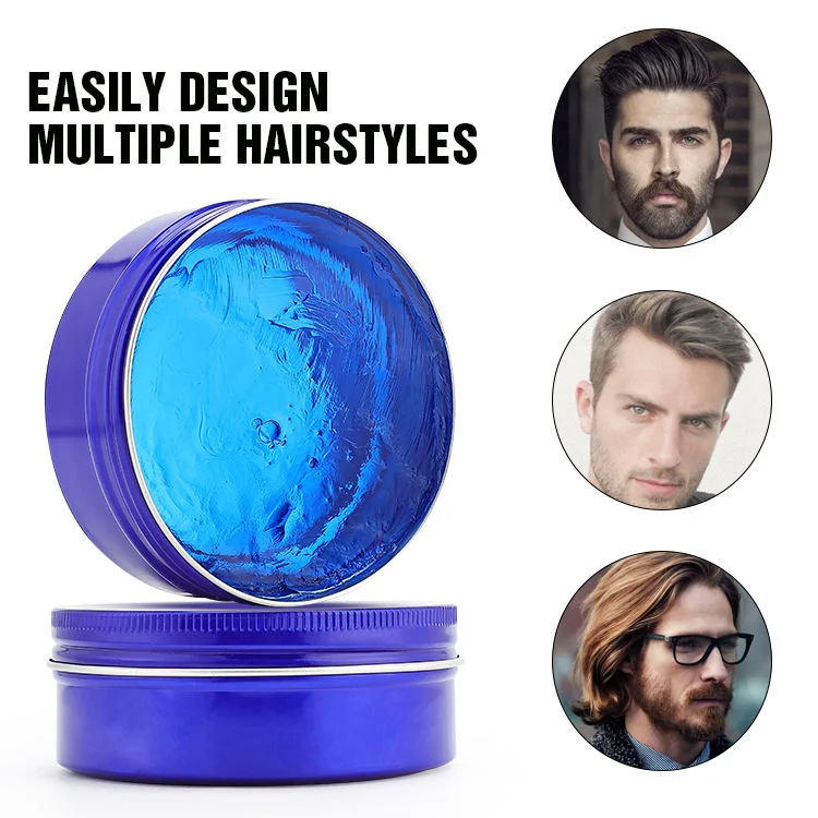 Moda agua fácil de limpiar estilo de pelo Cera fuerte de sujeción Cera para el pelo para hombres