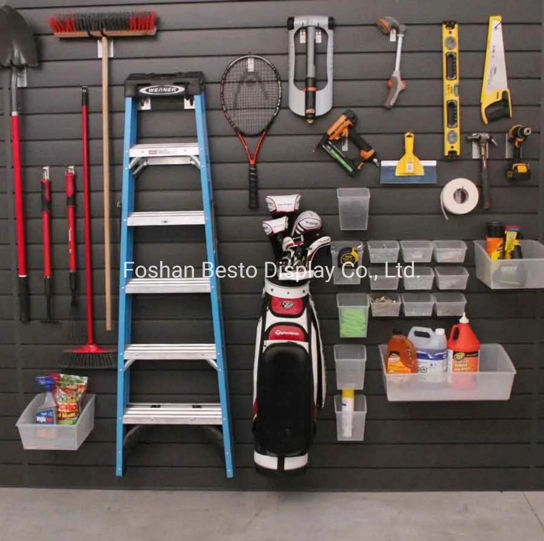 Original Factory PVC Slatwall System for Garage Storage Needs, Display Use, Exhibition, Showroom