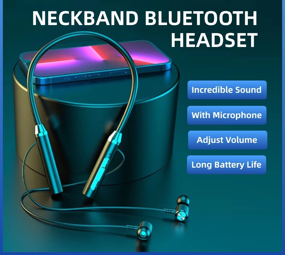 Bluetooth Bass Earbuds in-Ear Mic Wireless Neckband Earbuds Stereo Sound Earphone GB04