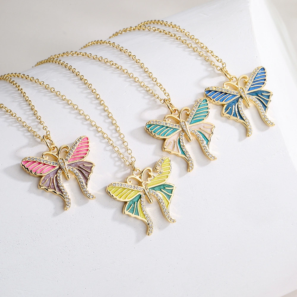 Butterfly New Trendy Simple Hot Gift Copper Women and Men Wholesale/Supplier Jewelry Accessories Necklace Fashion Designer Jewelry Set