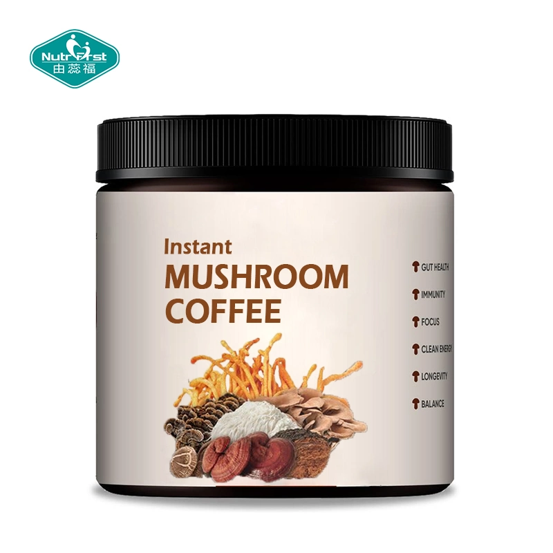 Café instantáneo de setas Mane Reishi Chaga Cordyceps Shiitake Maitake Mezcla de cola de pavo