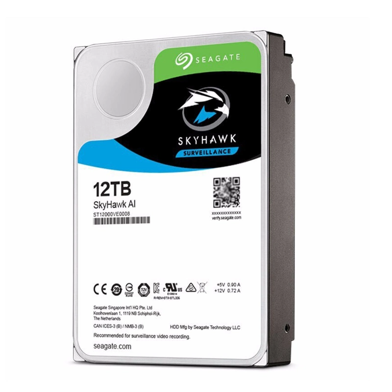 Seagate Skyhawk Ai St12000ve0008 12tb Surveillance Hard Drive 7200rpm SATA III 6GB/S 256MB Cache 3.5"