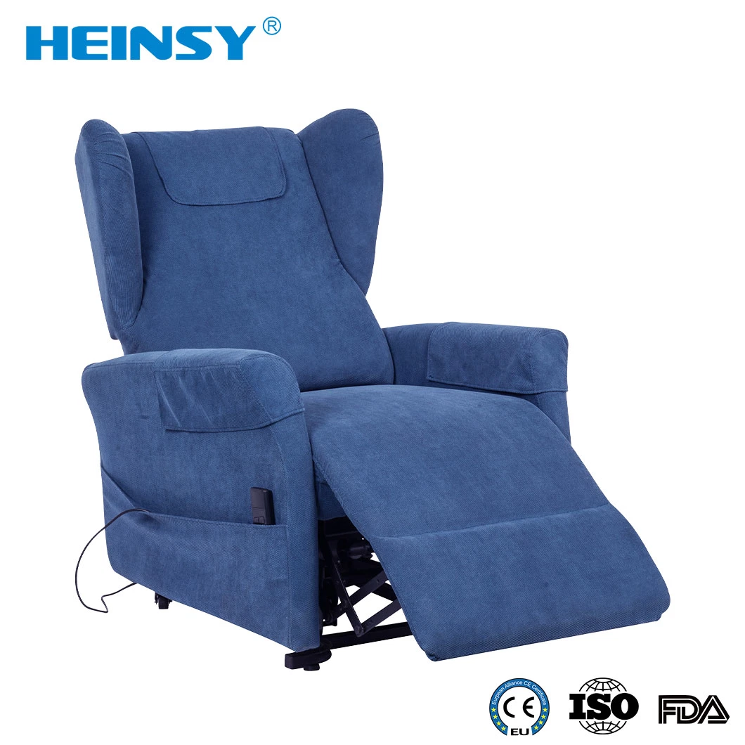 La chaleur et d'alimentation électrique Heinsy Massage Fauteuil inclinable Président de levage pour les personnes âgées avec le porte-gobelet